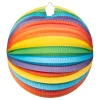 Papieren Lantaarn Rond Regenboog, 25cm>Globos Online