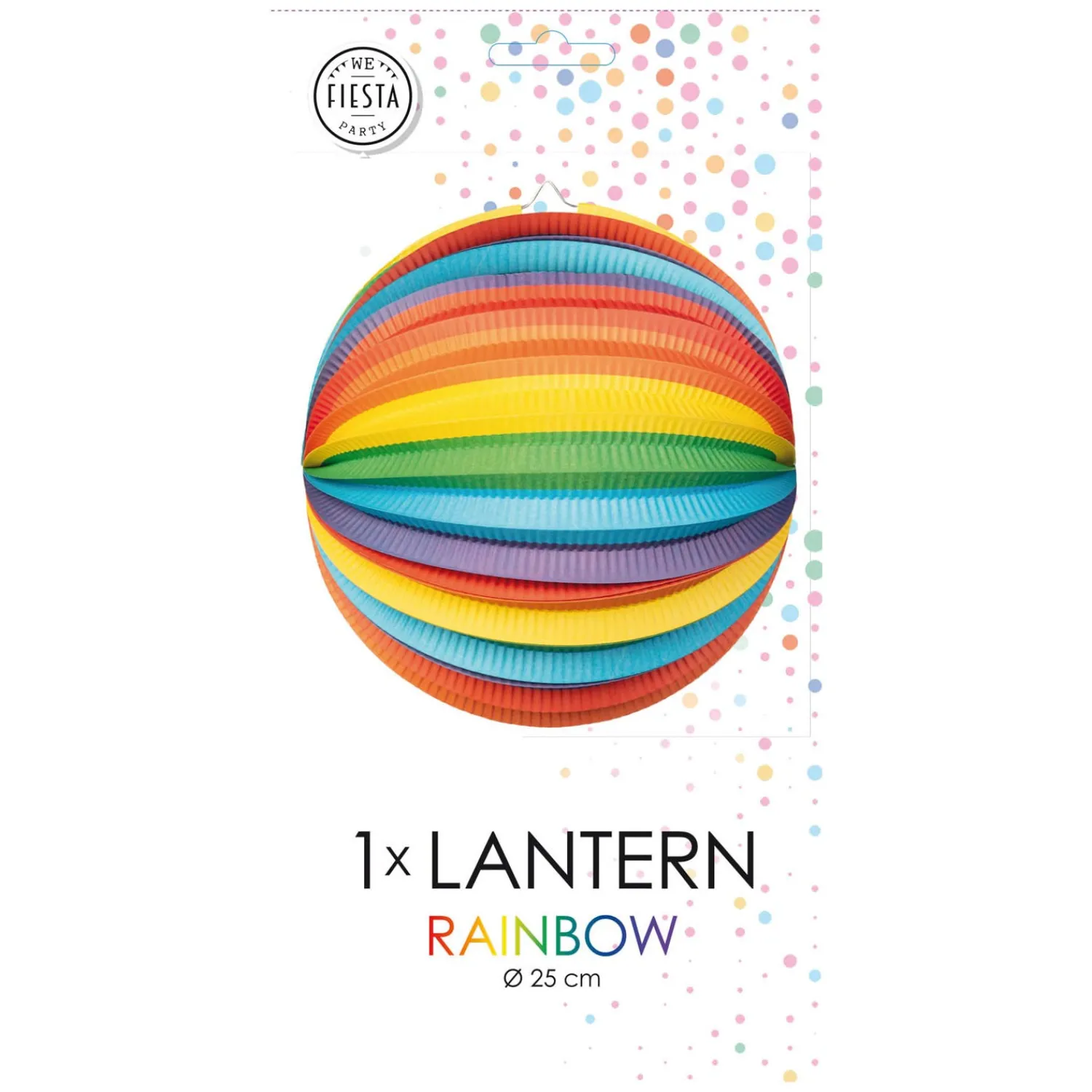 Papieren Lantaarn Rond Regenboog, 25cm>Globos Online