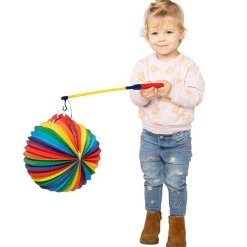 Papieren Lantaarn Rond Regenboog, 25cm><noscript><img width=