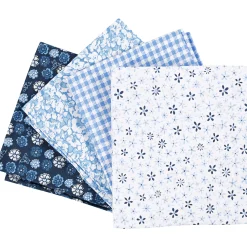 Patchwork Stof Blauw 45x55cm, 4st.-Creativ Company Online