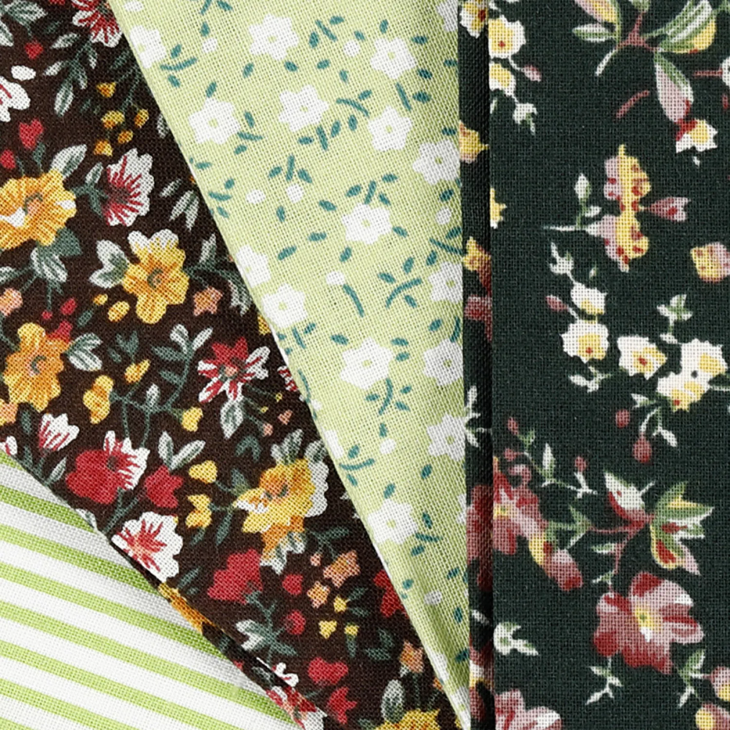 Patchwork Stof Groen 45x55cm, 4st.>Creativ Company