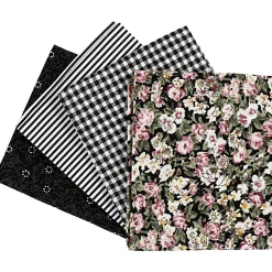 Creativ Company Patchwork Stof Zwart 45x55cm, 4st. Online