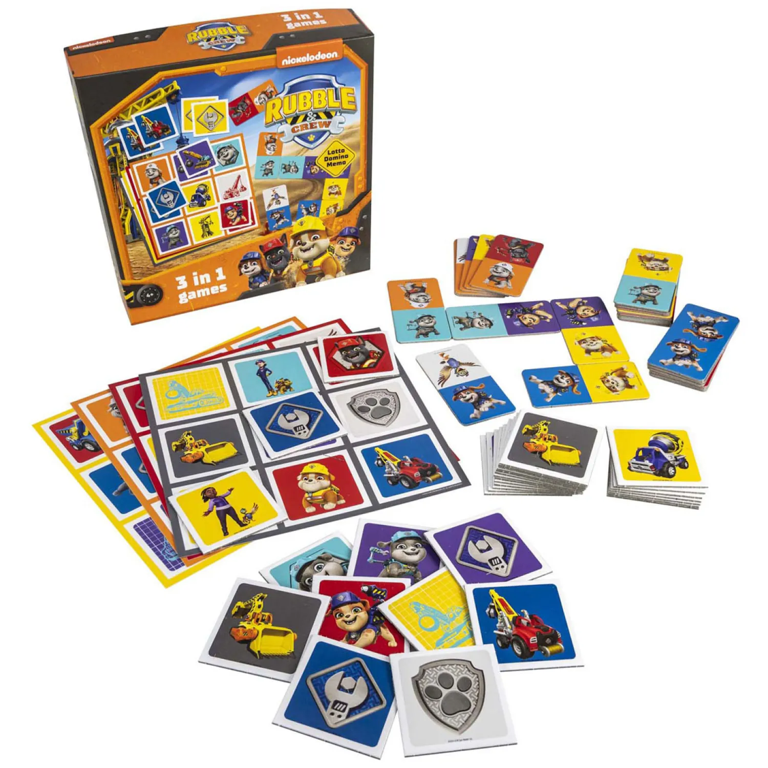 PAW Patrol Rubble & Crew 3in1 Memo Lotto Domino-Selecta Sale