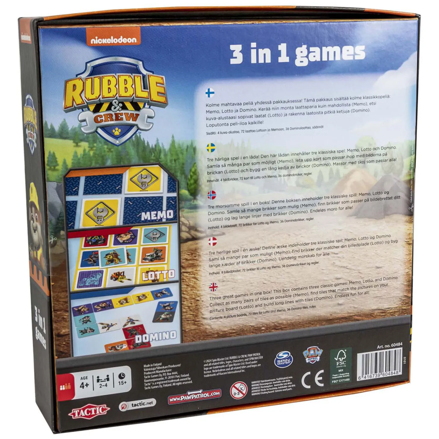 PAW Patrol Rubble & Crew 3in1 Memo Lotto Domino-Selecta Sale