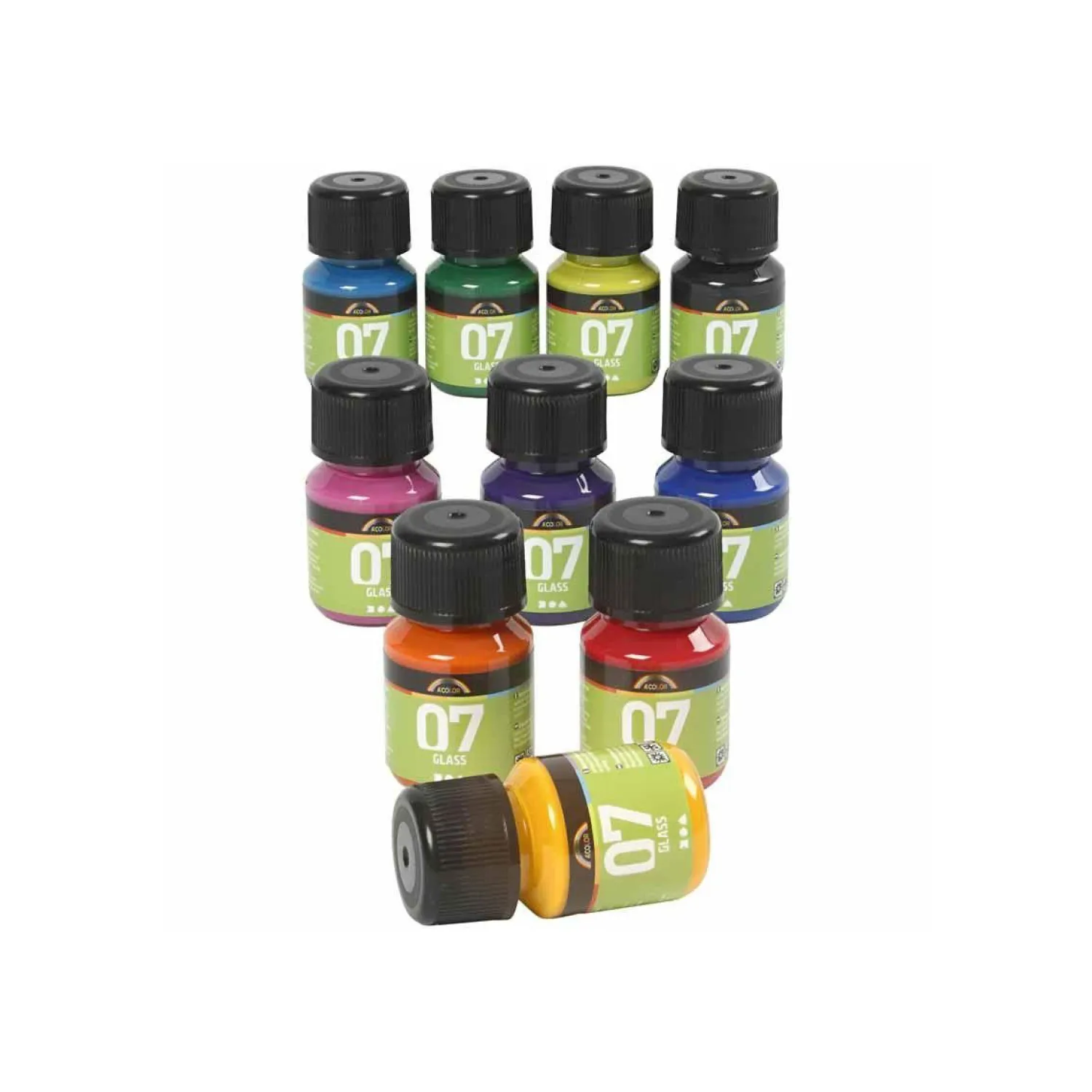 Creativ Company Permanente Glasverf - Set van 10 Kleuren, 30ml Best