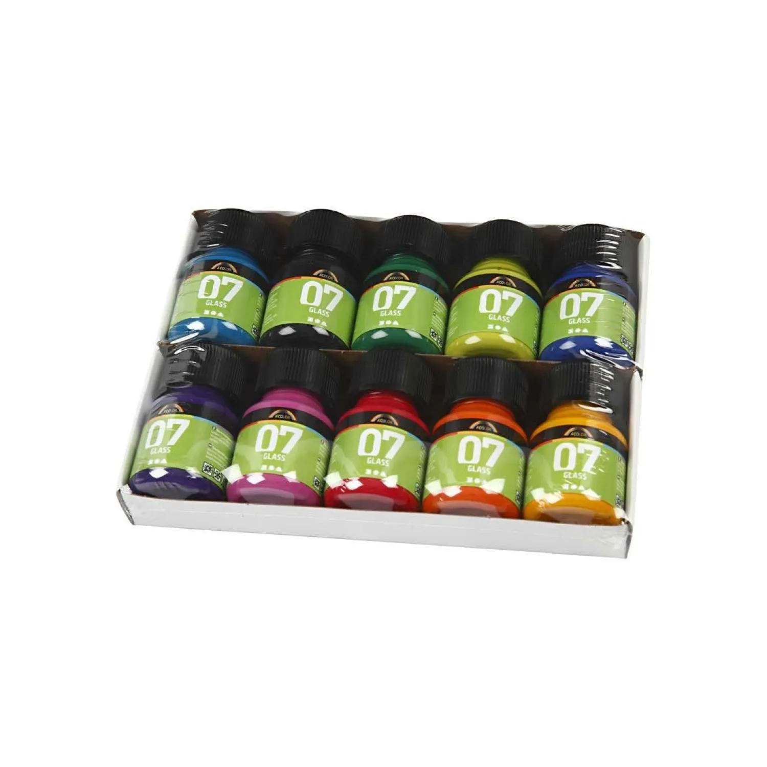 Creativ Company Permanente Glasverf - Set van 10 Kleuren, 30ml Best