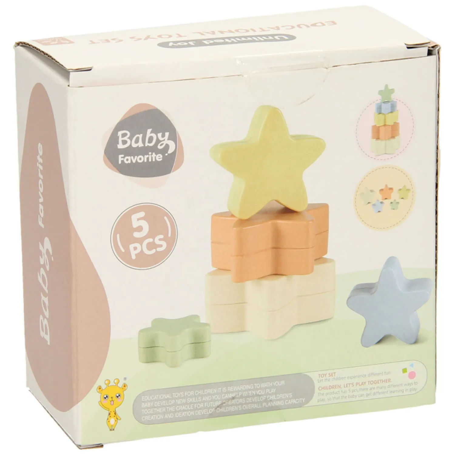 Peuter Stapeltoren Ster Pastel, 5dlg. Clearance