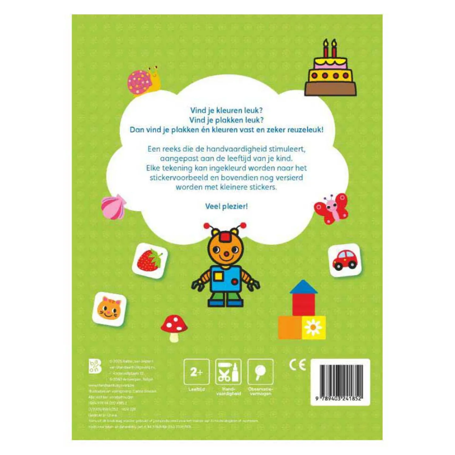 Plak en Kleur Peutertuin Woordjes 2+>Standaard Uitgeverij Online