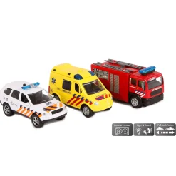 2-Play Die-cast Hulpdienst Voertuigen NL met Licht en Geluid Hot