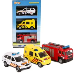 2-Play Die-cast Hulpdienst Voertuigen NL met Licht en Geluid Hot