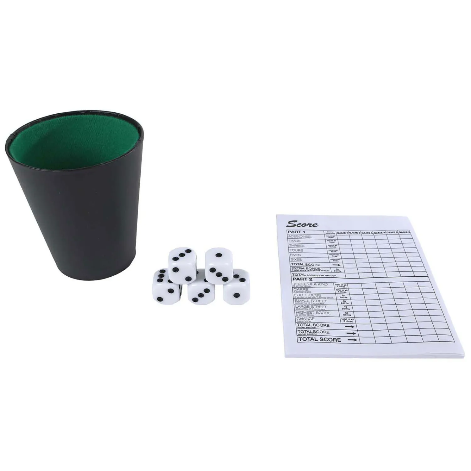 Play Today Dobbelspel met Beker en 5 Dobbelstenen- Clearance