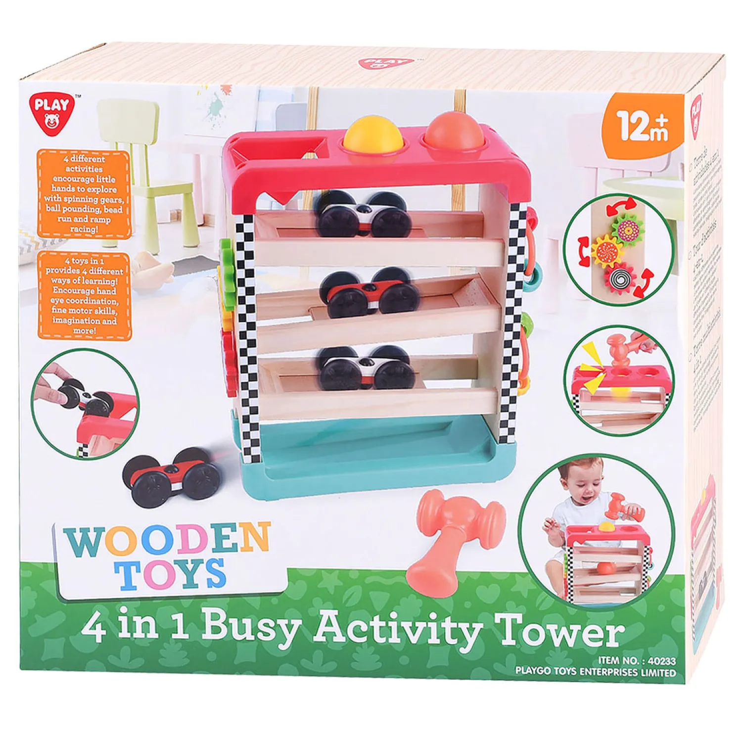 4in1 Houten Activiteiten Speeltoren-Playgo Hot