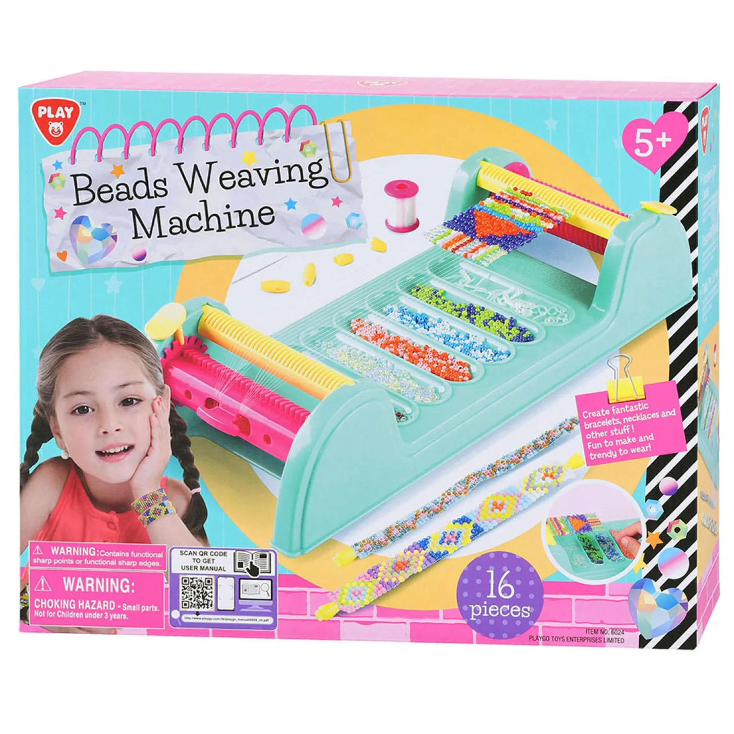 Playgo Maak je eigen Armbanden Weefmachine Set - 16dlg. New