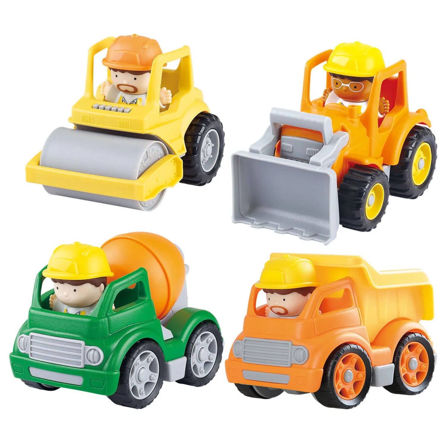 Mini Constructie Voertuigen met Figuren Speelset - 8dlg.-Playgo Clearance