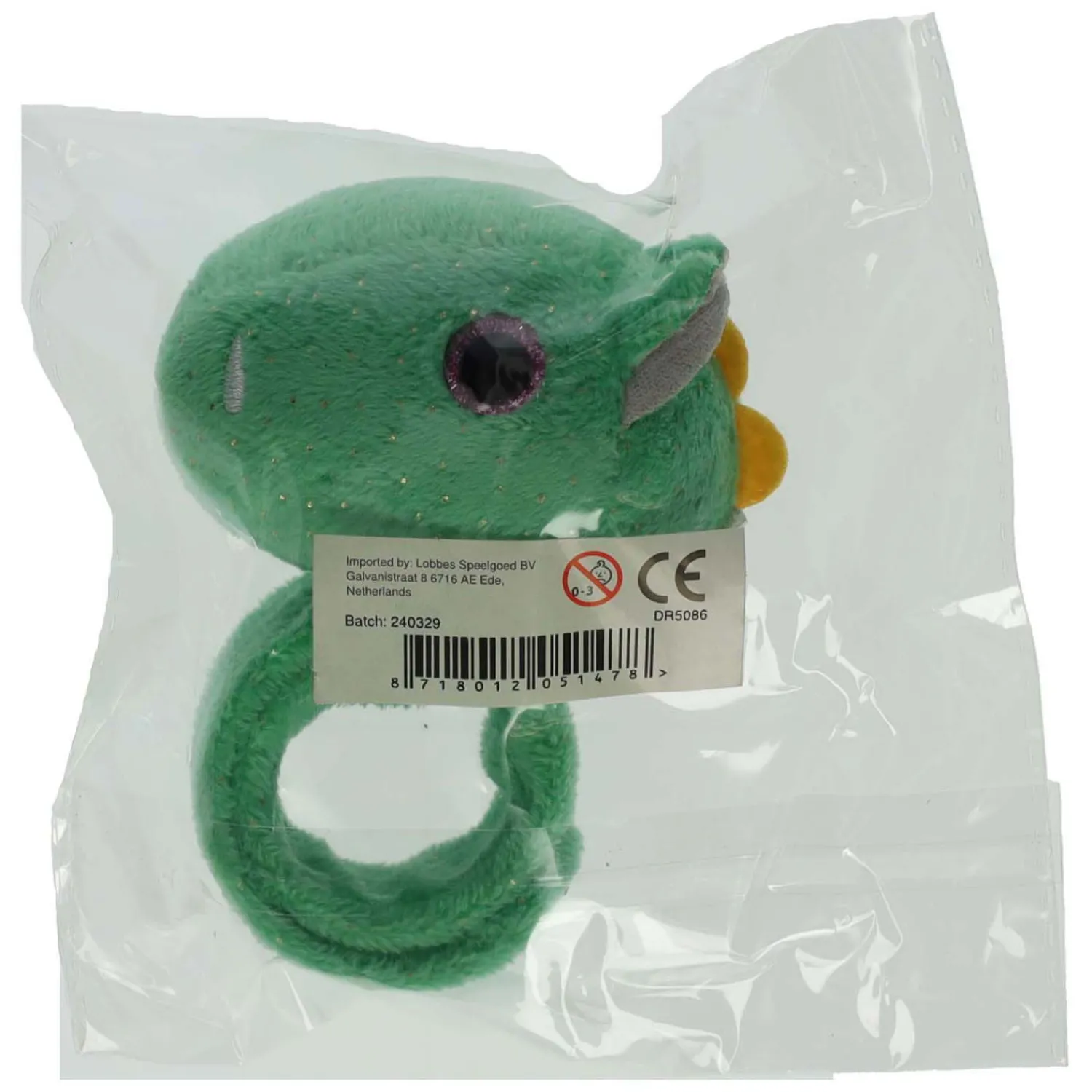 Pluche Klaparmband Dino-
