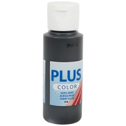 Plus Color Acrylverf Zwart, 60ml-Creativ Company Outlet