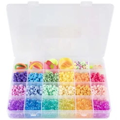 Pony Beads & Accessoires in Opbergdoos, 18 Kleuren-Creative Craft Group Hot