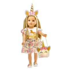 Poppen Accessoires Glitter Eenhoorn Set, 38-45 cm>Heless Outlet