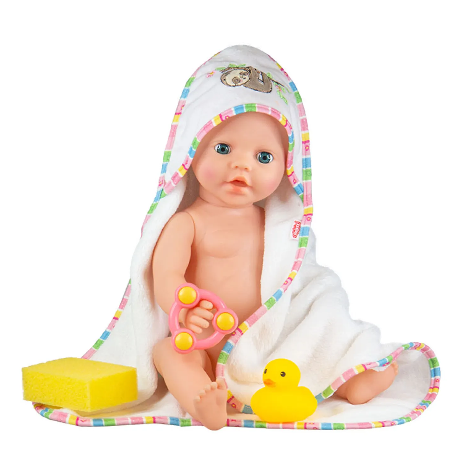 Poppen Badhanddoek Luiaard met Accessoires>Heless Best