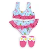 Poppen Bikini met Slippers Flamingo, 35-45 cm>Heless Online