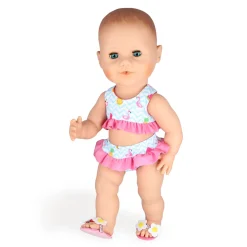 Heless Poppen Bikini met Slippers Flamingo, 28-35 cm