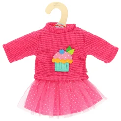 Poppen Pullover met Rok Donkerroze, 28-35 cm-Heless New