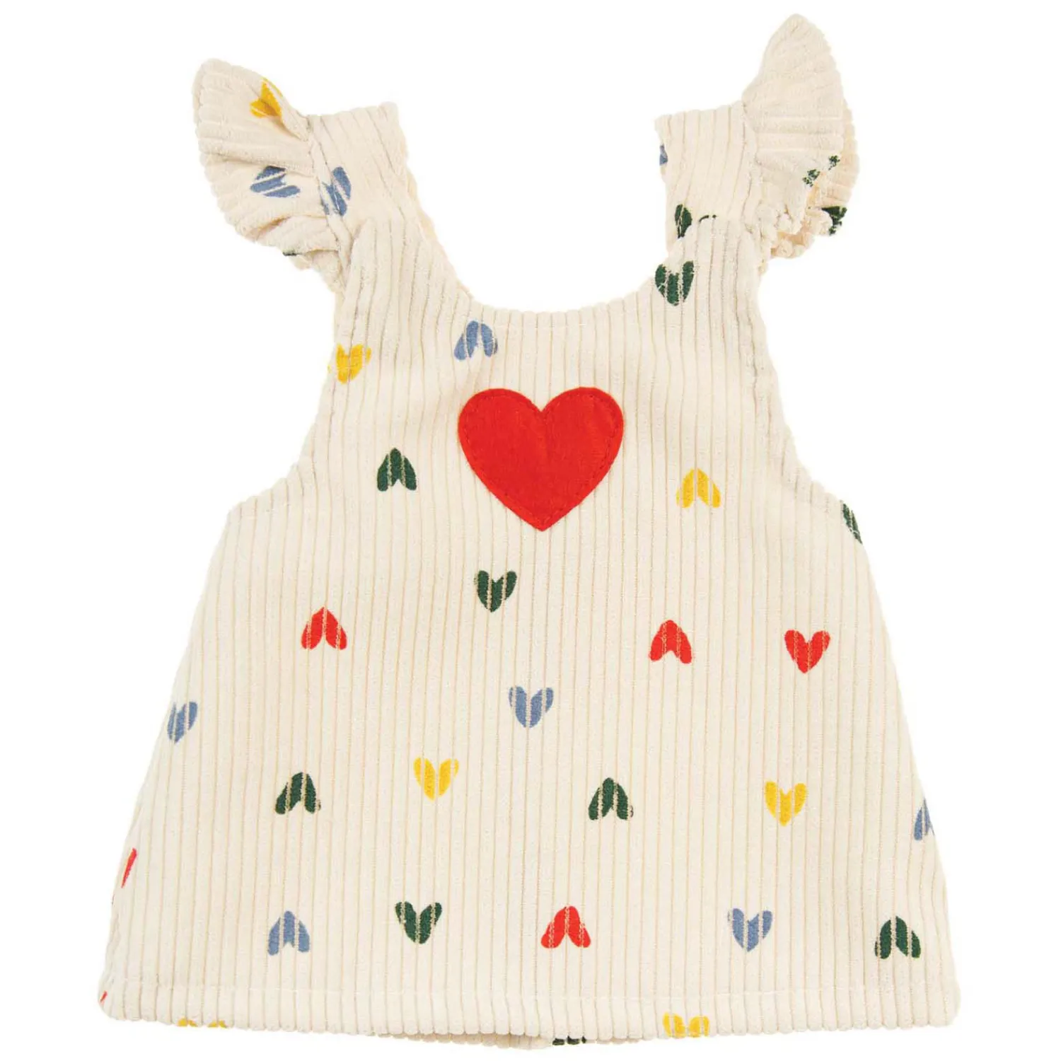 Poppen Ribfluwelen Jurk Hartjesconfetti, 35-45 cm-Heless Outlet