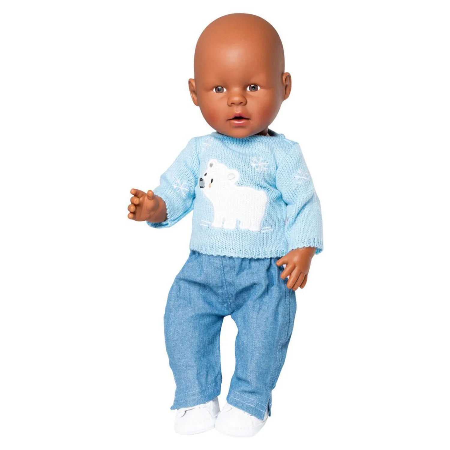 Poppen Spijkerbroek met Ijsbeer Trui, 28-35 cm-Heless Outlet