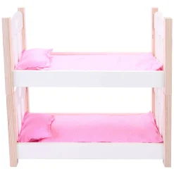 Poppen Stapelbed Roze/Wit- Sale