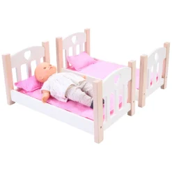 Poppen Stapelbed Roze/Wit- Sale