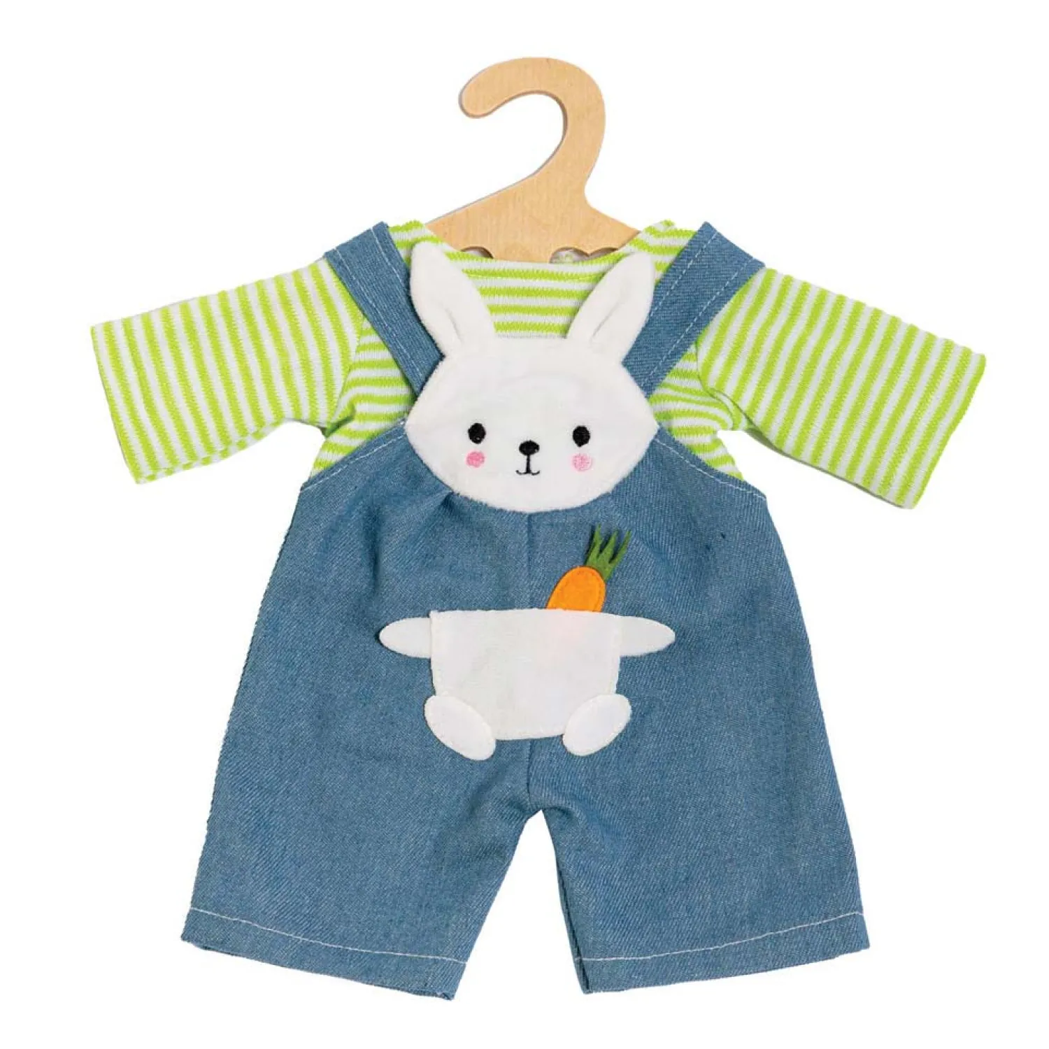 Poppen Tuinbroek met Gestreept Shirt Bunny Lou, 28-35 cm-Heless