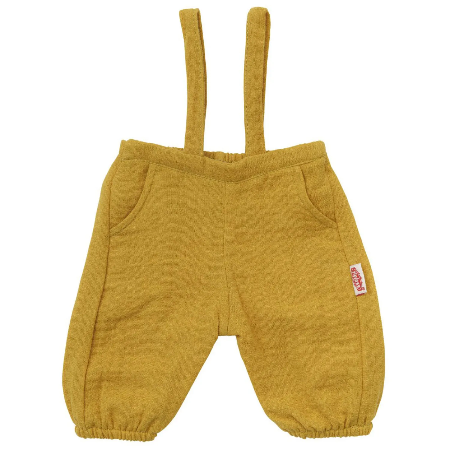 Poppen Tuinbroek Okergeel, maat 28-35 cm-Heless Sale