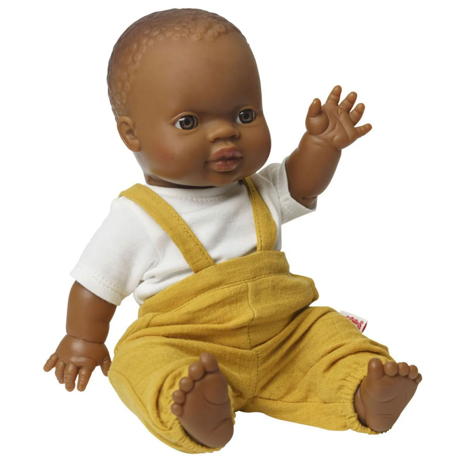 Poppen Tuinbroek Okergeel, maat 28-35 cm-Heless Sale