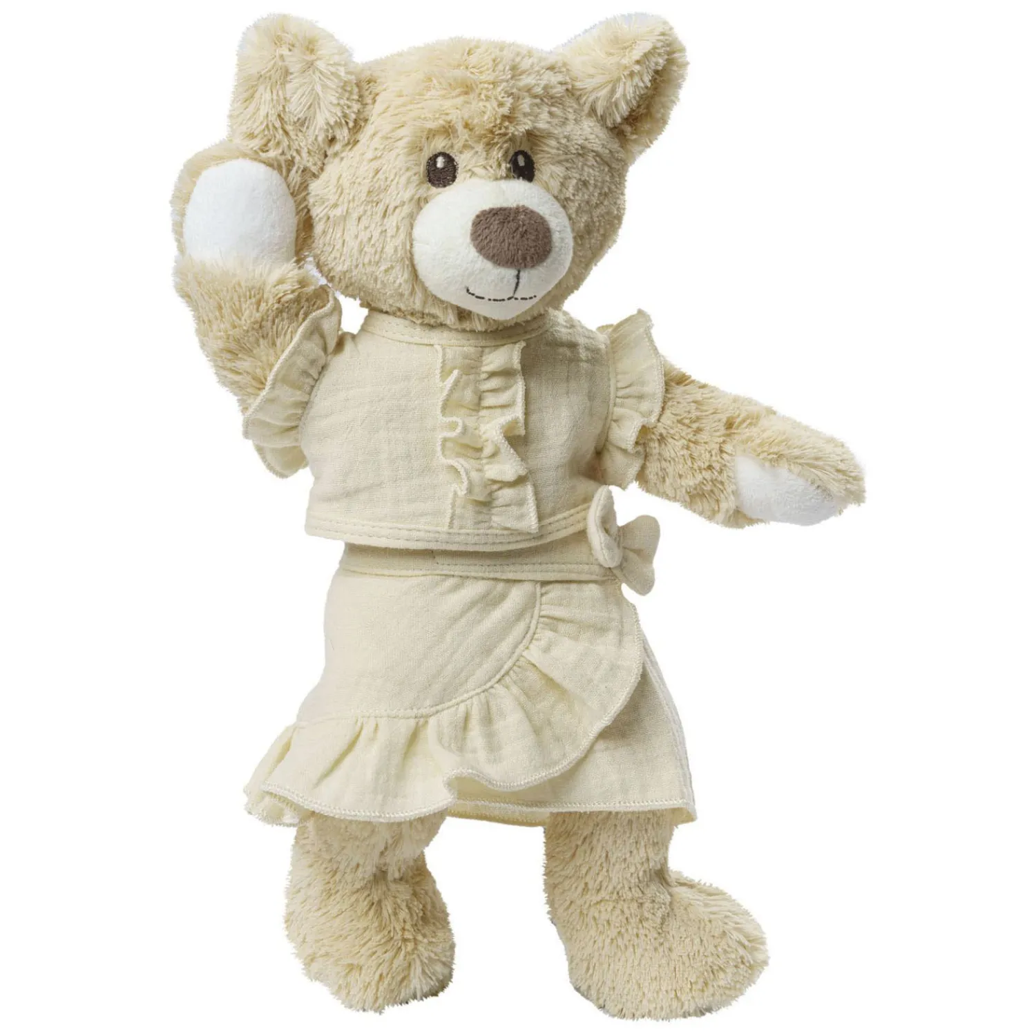 Poppen Wikkelrok Ecru met Ruches, 28-35 cm>Heless Discount