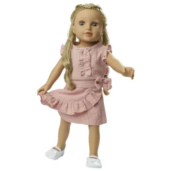 Poppen Wikkelrok Roze met Ruches, 28-35 cm-Heless Outlet