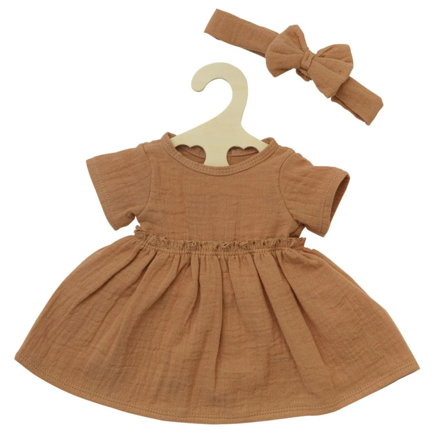 Poppenjurk Bruin met Ruches, 28-35 cm>Heless