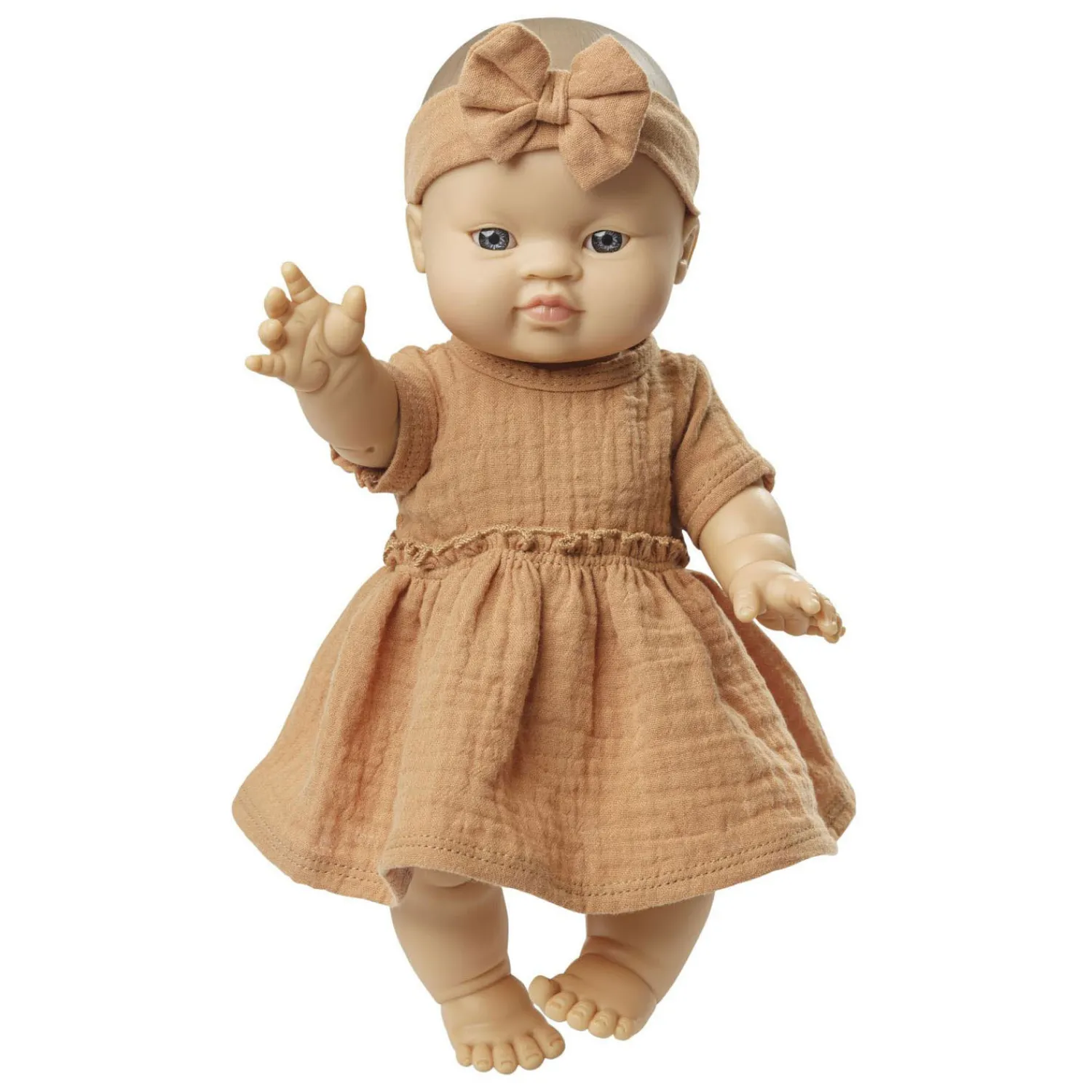 Poppenjurk Bruin met Ruches, 28-35 cm>Heless