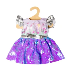 Poppenjurk Fee en Eenhoorn met Sequins en Kroon, 28-35 cm-Heless
