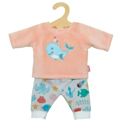 Poppenjurk Pyjama Roze Walvis, 35-45 cm-Heless Best