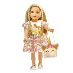 Poppenjurk Unicorn Goldy, 28-35 cm-Heless Outlet