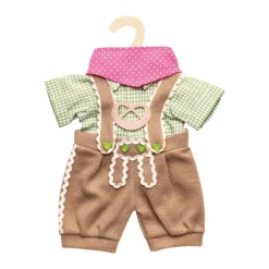 Heless Poppenkleding Lederhosen met Overhemd en Sjaal, 28-35 cm