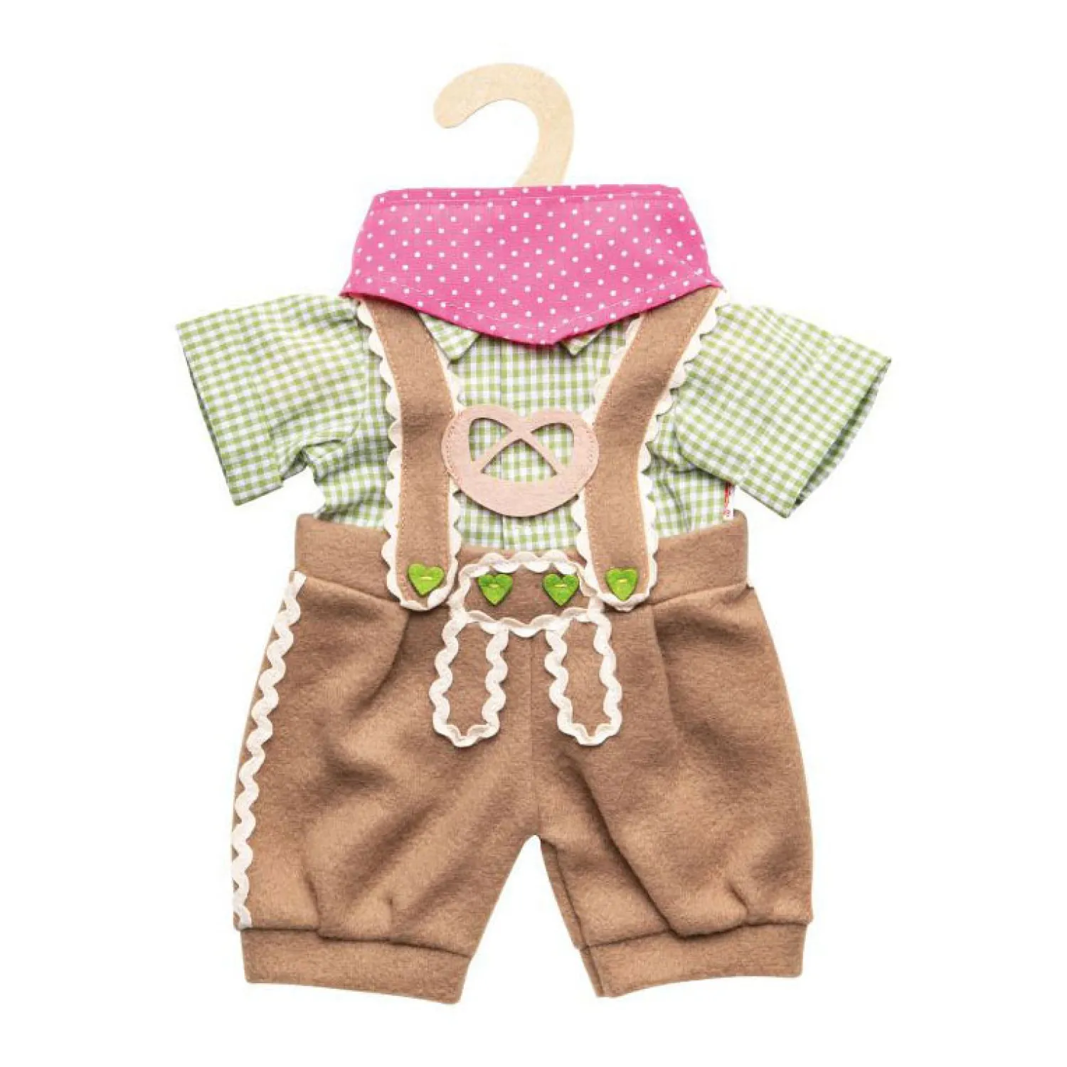 Heless Poppenkleding Lederhosen met Overhemd en Sjaal, 28-35 cm