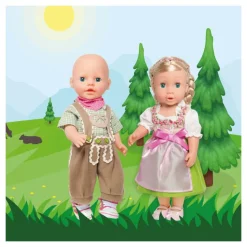 Heless Poppenkleding Lederhosen met Overhemd en Sjaal,35-45 cm Sale