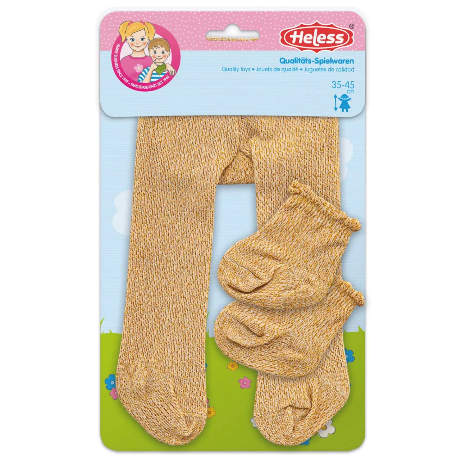 Heless Poppenmaillot met Sokken - Goud, 28-35 cm New