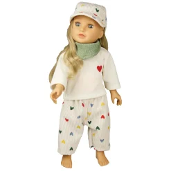 Poppenmuts Hartjesconfetti, 28-35 cm><noscript><img width=