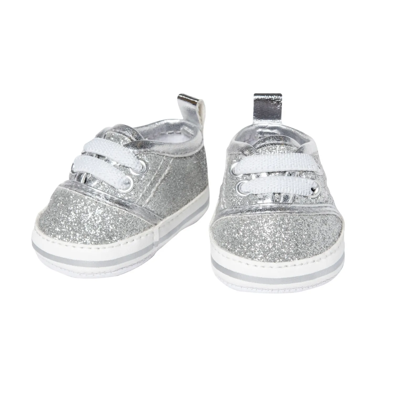 Poppensneakers Glitter Zilver, 30-34 cm>Heless Online