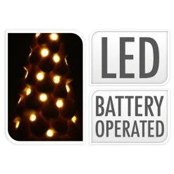 Porseleinen Kerstboom met Led , Set van 6 stuks Outlet