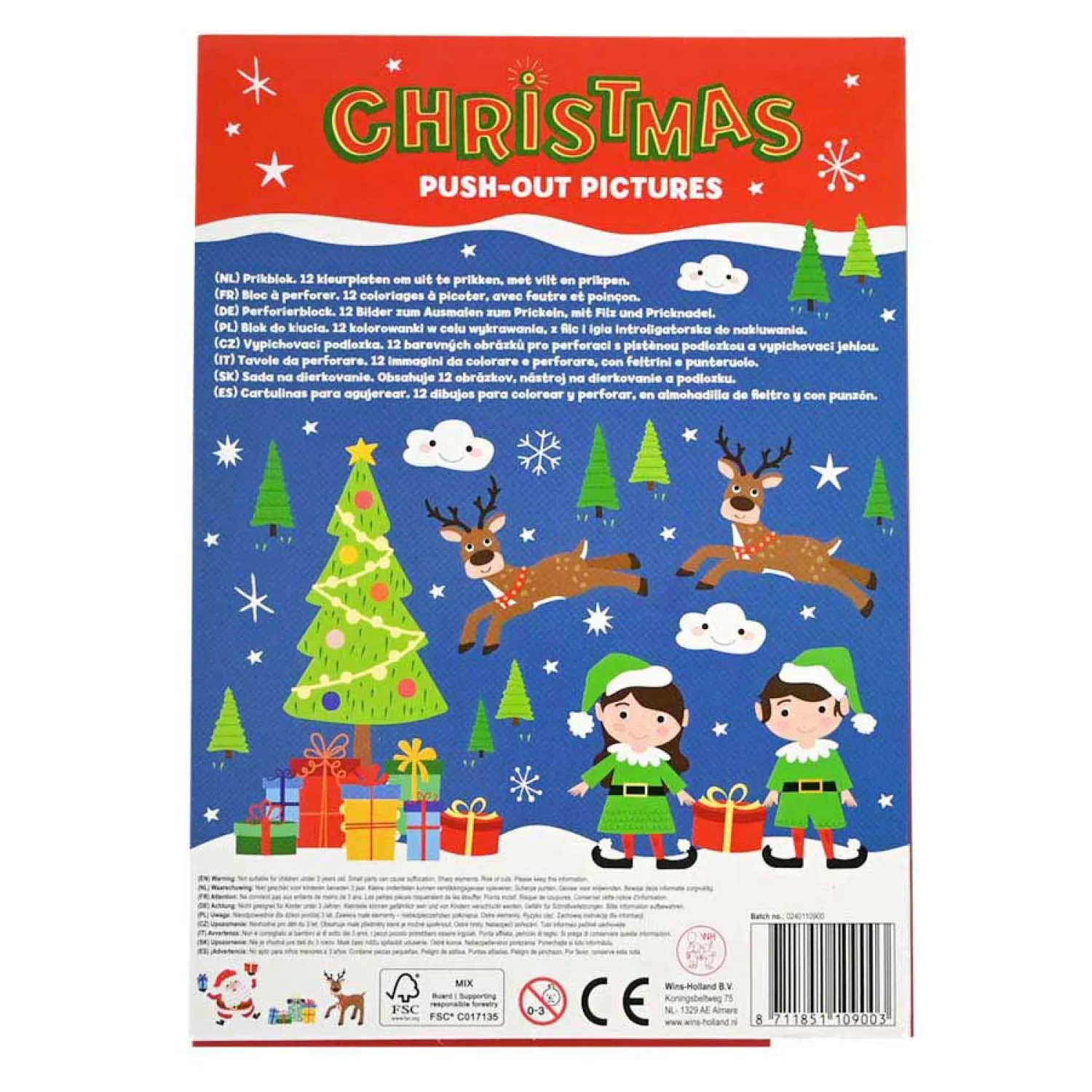 Prikblok Kerst - 12 Kleurplaten-Wins Holland New