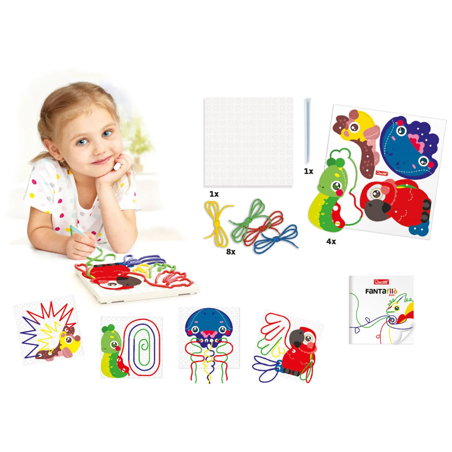 Fanta Filo Dierentuin Veters Rijgen, 14dlg.-Quercetti Best