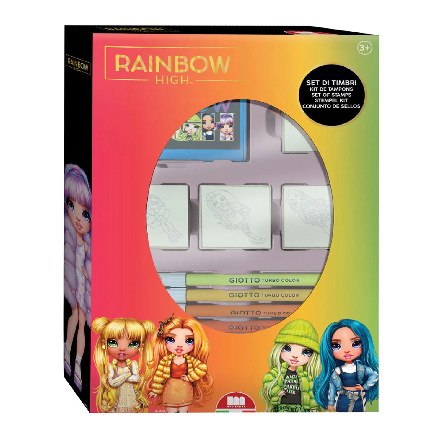 Multiprint Rainbow High Stempelset met 4 Stempels Hot